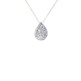 Pre-Owned Kay 14k White Gold 1ct Round & Teardrop Diamond Pendant