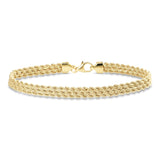 Pre-Owned Kay Solid Italian Multi Strand Rope Bracelet in 14K Yellow Gold