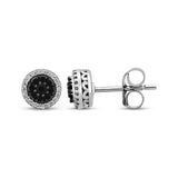 Pre-Owned Kay 1/5ct tw Black & White Multi-Diamond Stud Earrings in Sterling Silver