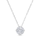 Pre-Owned Kay 1/5ct tw Princess & Marquise-cut Diamond Necklace in Sterling Silver