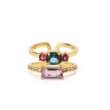 Moonchild Double Stacked Multi Gemstone Ring