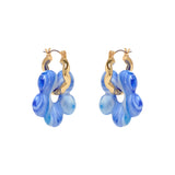 Aya Hoops in Gold & Blue Glass