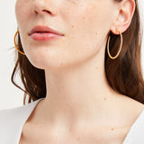 18k Gold Plated Large Pave Hoops