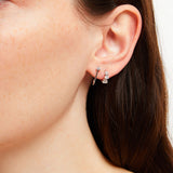 Sterling Silver J Huggie & Hoop Ear Party in CZ