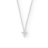 Sterling Silver CZ Cross Necklace