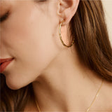 Gold Textured Hoops