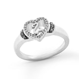 Pre-Owned Kay 1/15ct tw Black & White Diamond Heart Ring in Sterling Silver