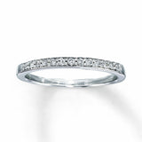 Pre-Owned Kay 1/8ct Round-cut Diamond Ring in 10k White Gold