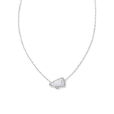 Cheer Silver Short Pendant Necklace in White Mother-of-Pearl