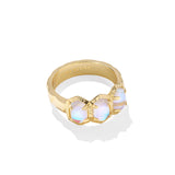 Daphne Band Ring in Gold & Dichroic Glass