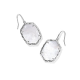 Daphne Drop Earrings in Silver & Ivory Mother of Pearl