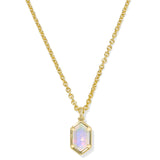 Hallie Short Pendant Necklace in Gold & Opalite Illusion