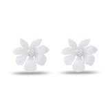 Wallflower Button Earrings in Mother Of Pearl