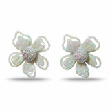 Crystal Azalea Statement Earrings in Ivory Mint