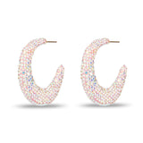 Archer Pave Hoop Earrings in Holographic Crystal