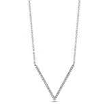 Pre-Owned Jared 1/10ct tw Diamond Chevron Necklace in 14k White Gold