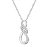 Pre-Owned Jared 10k White Gold 1/4ct tw Round Diamond Twisted Drop Pendant