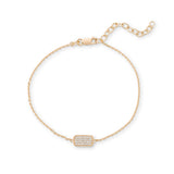 18k Gold Plated Pave CZ Dog Tag Bracelet