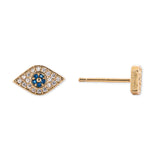 Valencia Evil Eye Stud Earrings in Gold