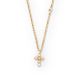 Jada Pearl & CZ Cross Pendant Necklace