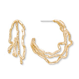 Aspen Three Row Hoops in Gold