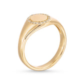 18k Gold Plated CZ Circle Signet Ring