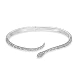 Alemany Snake Hinged Cuff in Silver & Pave