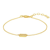 18k Gold Plated Pave CZ Dog Tag Bracelet