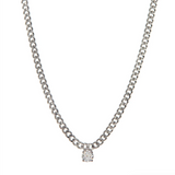 Bardot Stud Charm Necklace in Silver