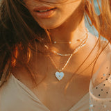 Vivian Heart Necklace in Mother of Pearl