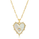 Vivian Heart Necklace in Mother of Pearl