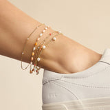 Beaded Anklet in Pearl & Lions Paw Mix