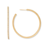 18k Gold Plated Large Pave Hoops