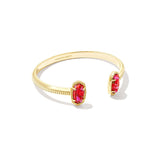 Elton Cuff Bracelet in Gold Bronze Veined Red & Fuchsia Magnetite