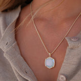 Rocksbox Exclusive Davis Long Pendant in Gold & Iridescent Opalite