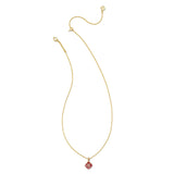 Dira Crystal Short Pendant in Pink and Gold