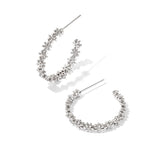 Nydia Hoop Earrings in Clear & Silver