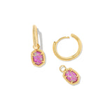 Daphne Framed Huggies in Gold & Magenta Kyocera Opal