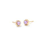 Rocksbox Exclusive Nola Stud Earrings in Gold and Lavender Kyocera Opal