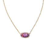 Elisa Color Burst Frame Pendant in Gold & Violet Magnesite