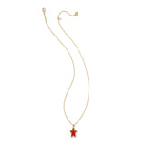 Ada Star Short Pendant Necklace in Red Illusion & Gold