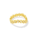 Nydia Band Ring in Clear & Gold