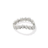 Nydia Band Ring in Clear & Silver