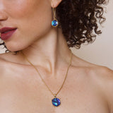 Rocksbox Exclusive Davis Long Pendant in Gold & Navy Abalone