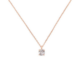 Little Luxuries Clear Square Pendant in Rose Gold