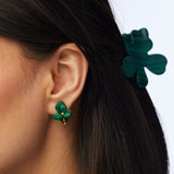 Trillium Stud Earrings in Leaf Green