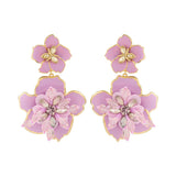 Lorenza Floral Earrings in Lilac