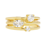 Nina Stacked Ring in Gold & Clear