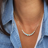 Not Your Basic Graduated Ombre Samantha Tennis Necklace in Blue Opalite